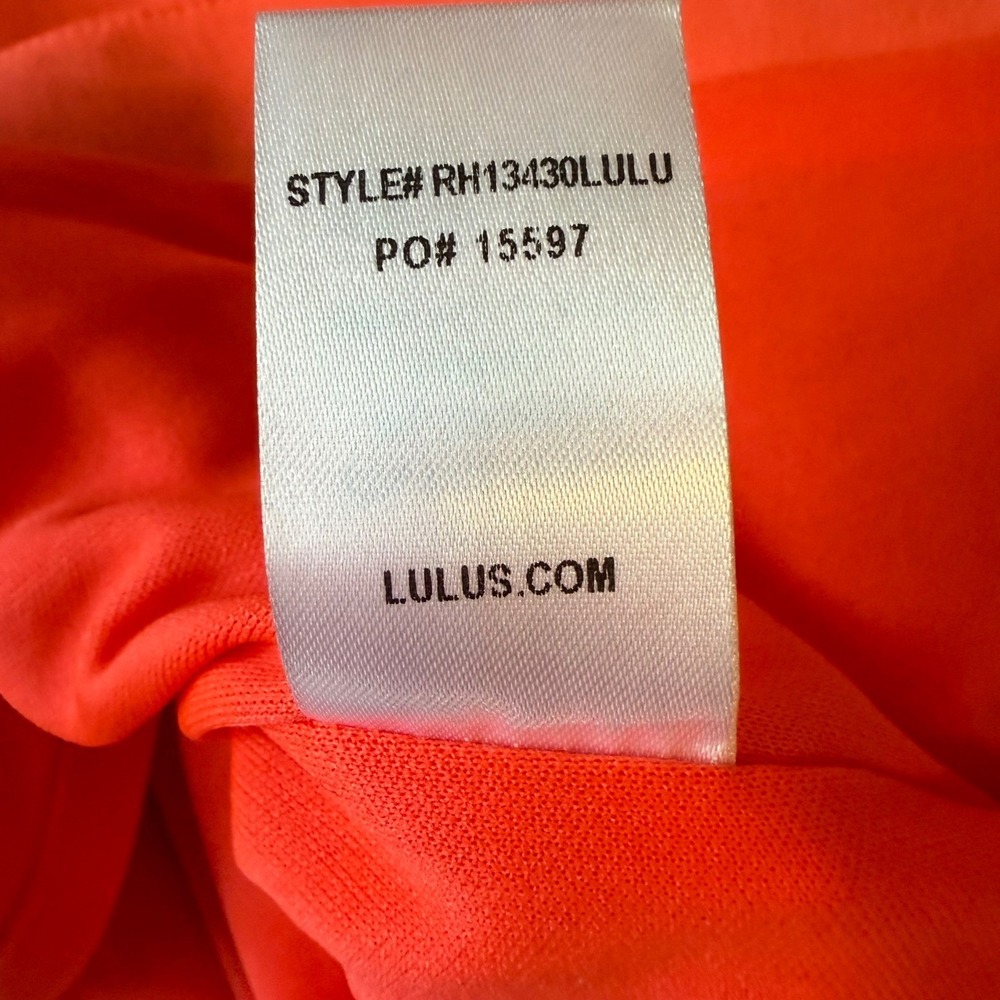 Lulus Coral Orange T-Back Bodycon Midi Dress RH13430LULU NWT Size Small - Picture 7 of 7